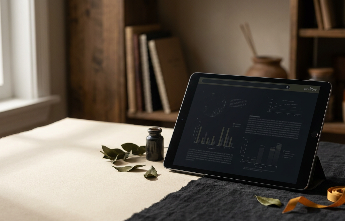 Persona che legge grafici scientifici su un tablet con focus su integratori cerebrali