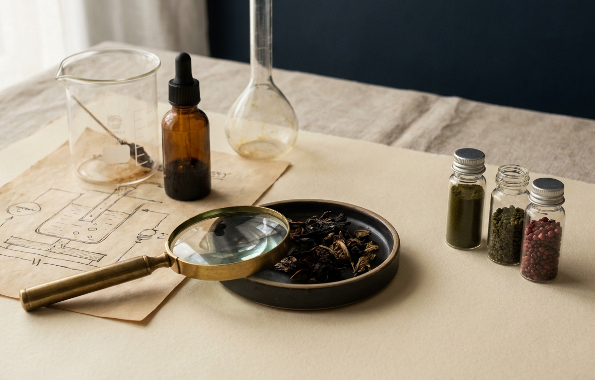 Ricerca scientifica e microscopio su estratti botanici di acai 2026