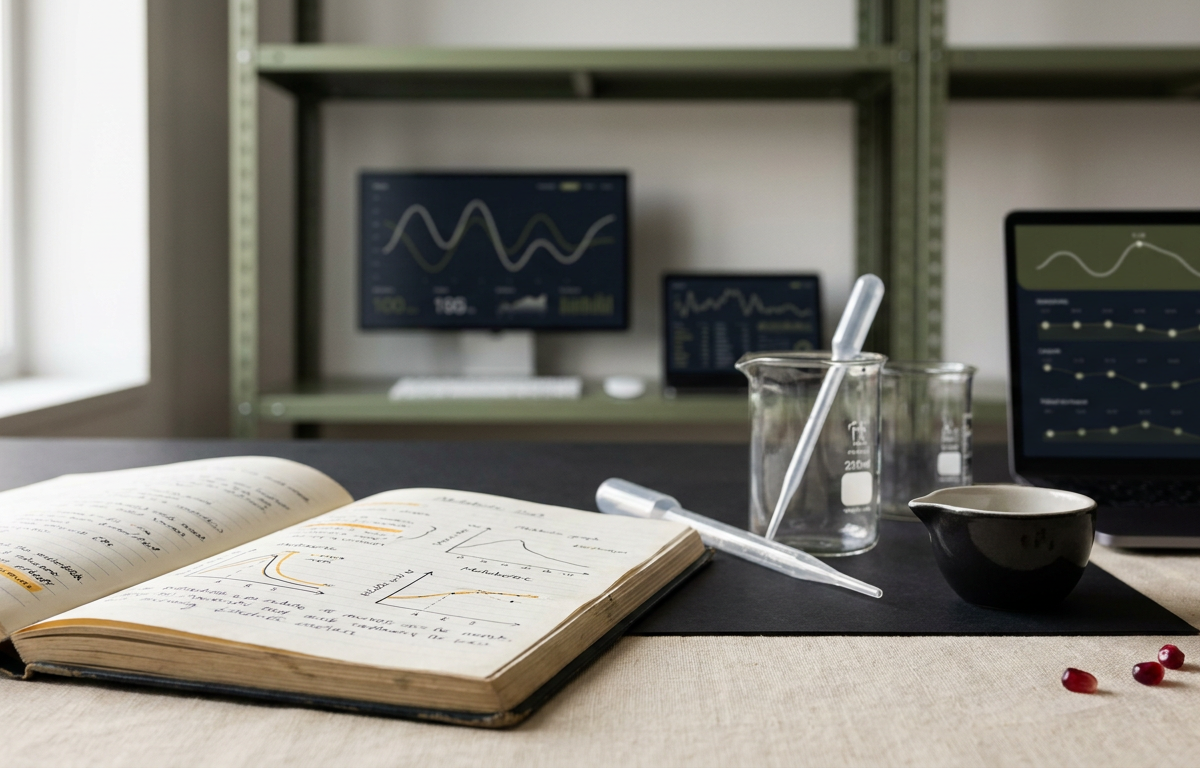 Ricercatore che analizza dati su schermi digitali in laboratorio nutrizionale 2026