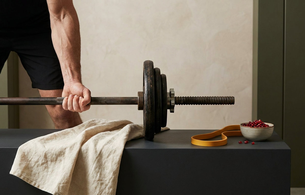 Uomo che solleva pesi in palestra per mostrare l'efficacia dell'allenamento con Bulk Extreme