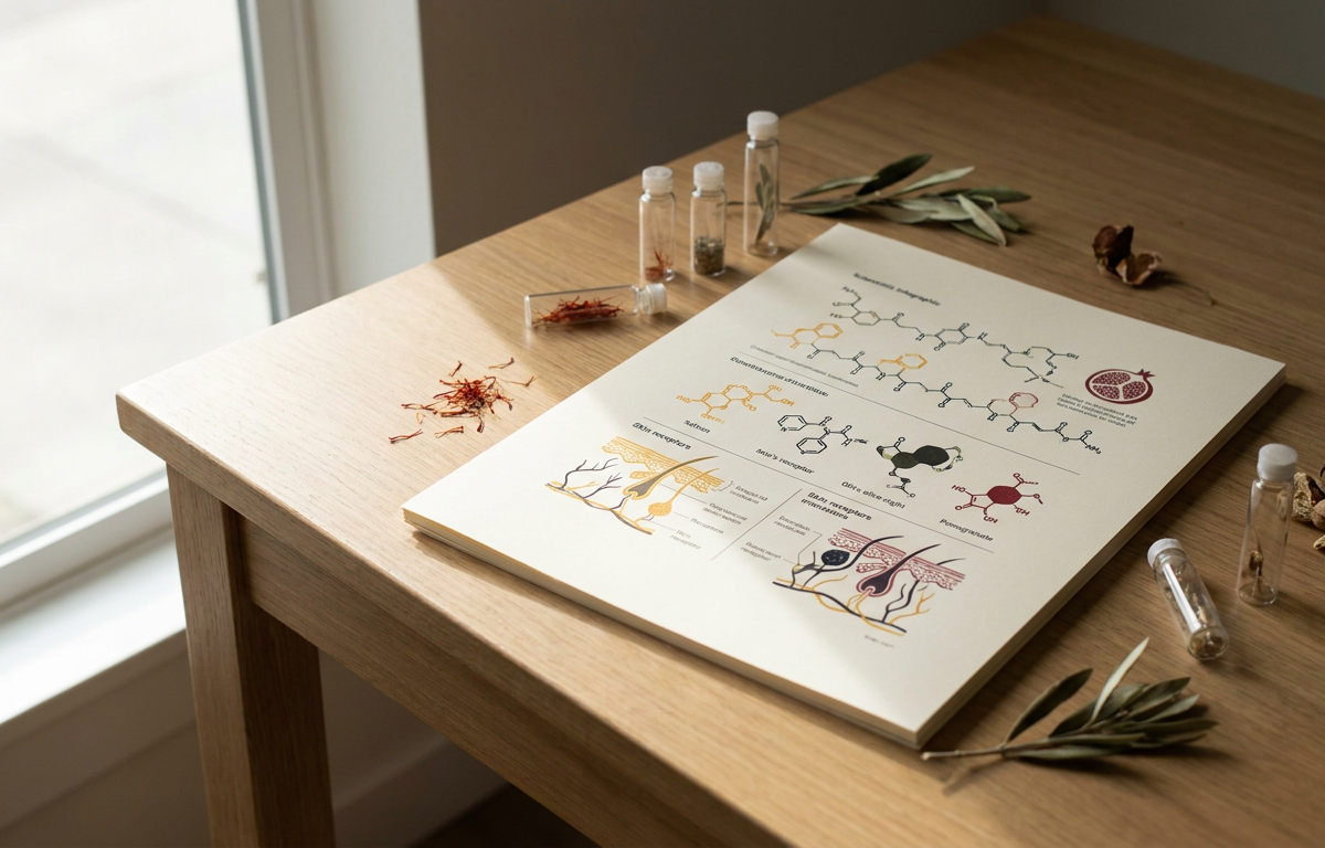 Rappresentazione grafica dei recettori cellulari e molecole di fitoestrogeni nel 2026