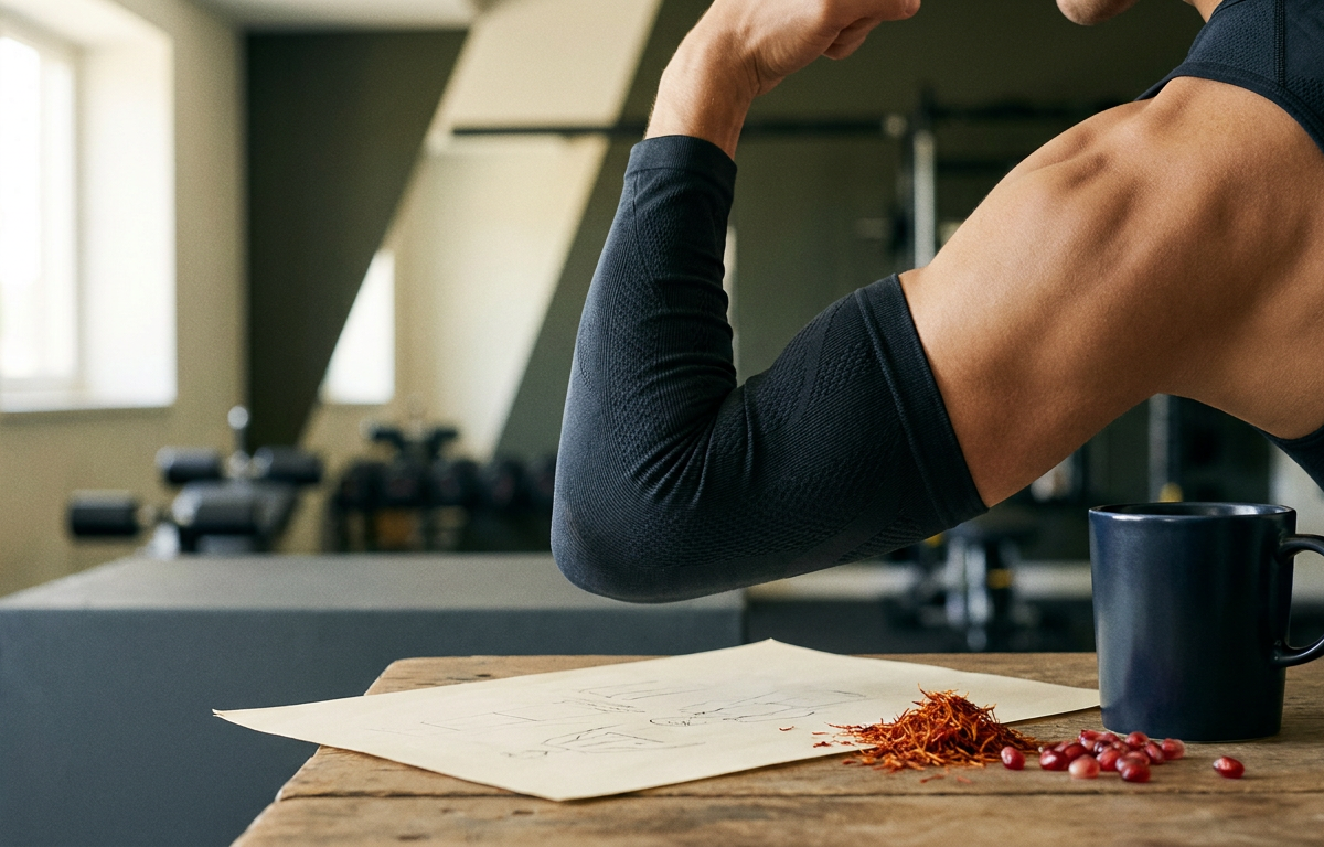 Un atleta che controlla i progressi muscolari allo specchio in una palestra moderna 2026