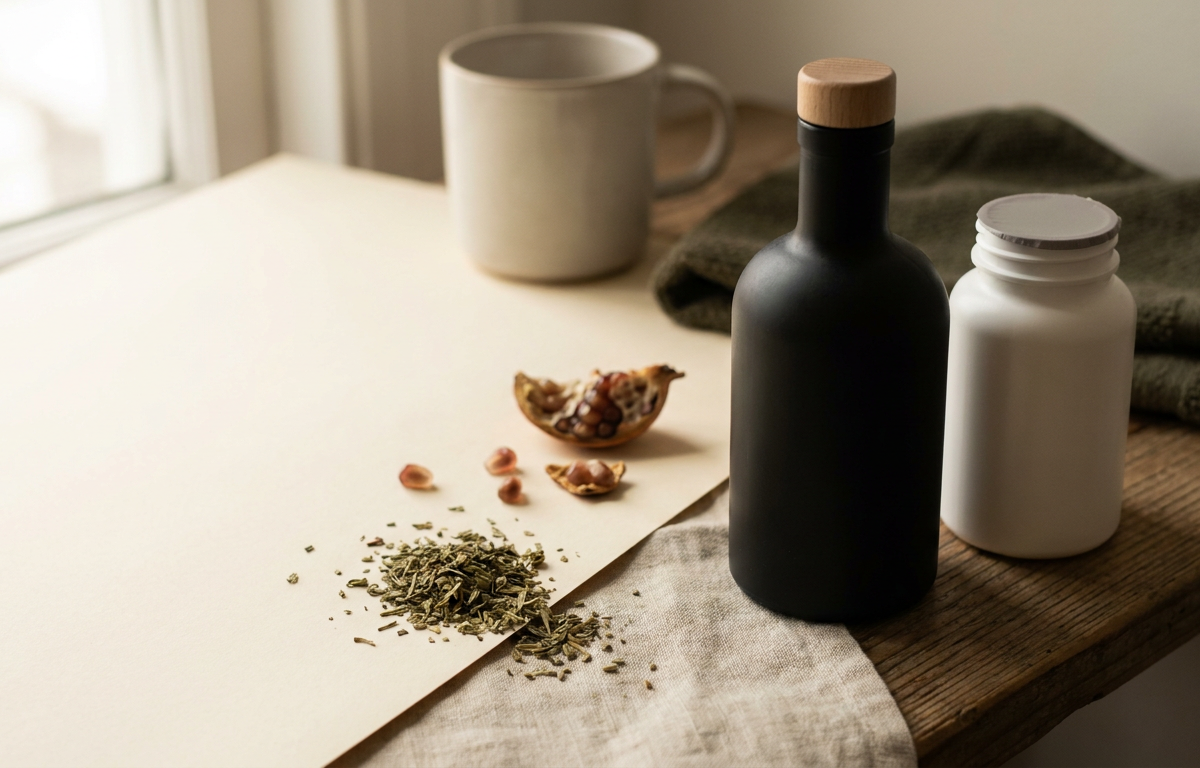 Confezione di NuviaLab Vitality in un ambiente domestico ordinato